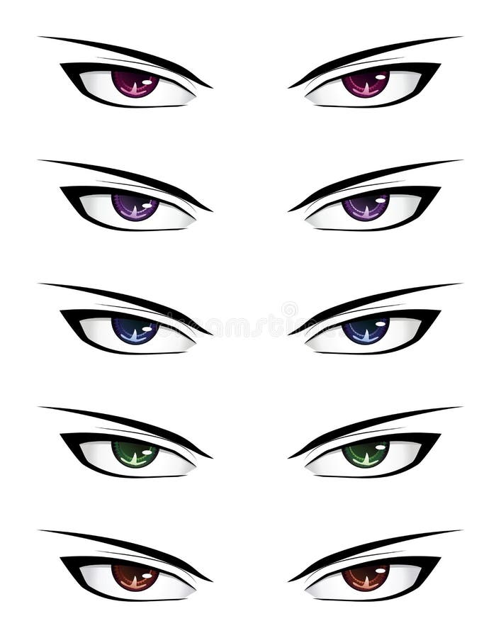 Anime male eyes stock vector. Illustration of blue, eyesight - 33984003