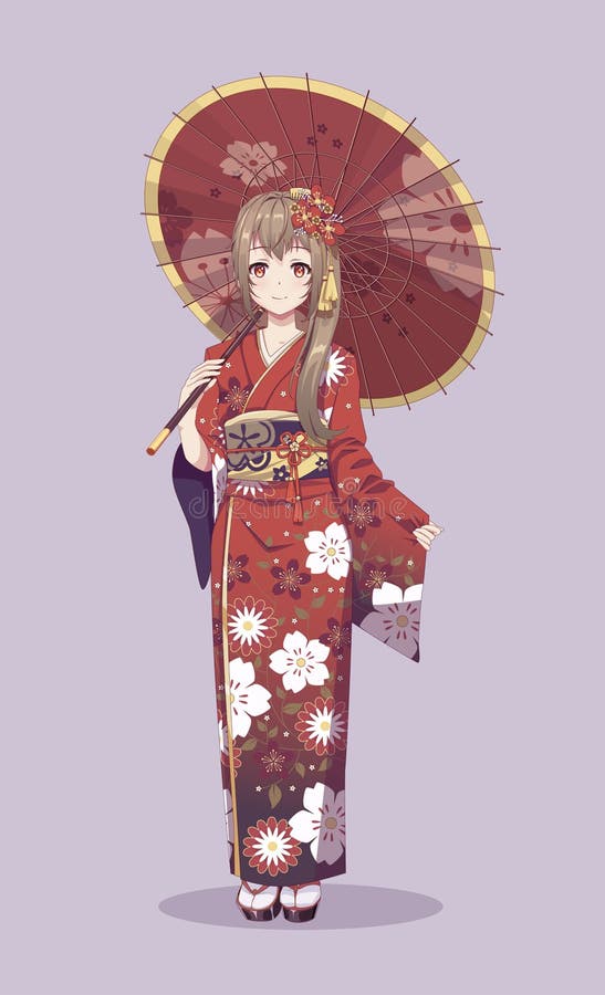 Kimono Anime Girls Stock Illustrations – 223 Kimono Anime Girls Stock ...