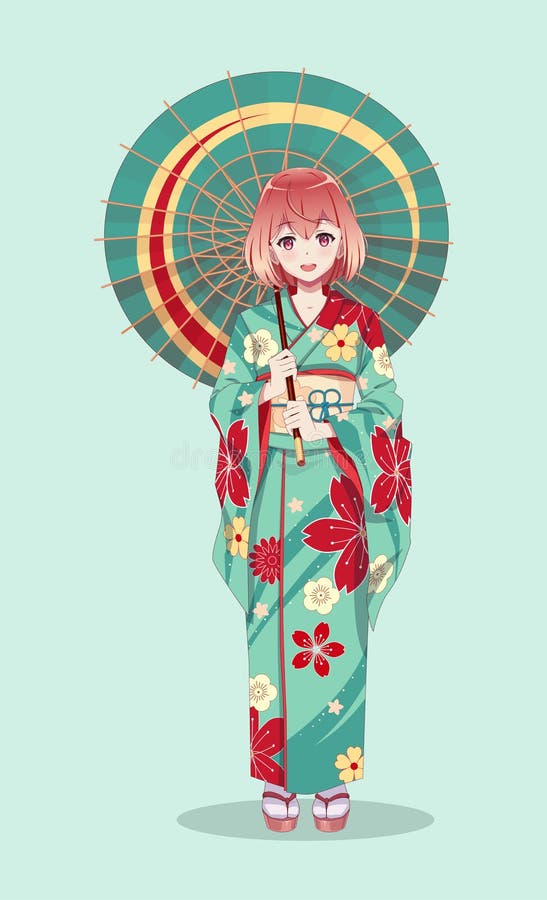 Kimono Anime Girls Stock Illustrations – 223 Kimono Anime Girls Stock ...