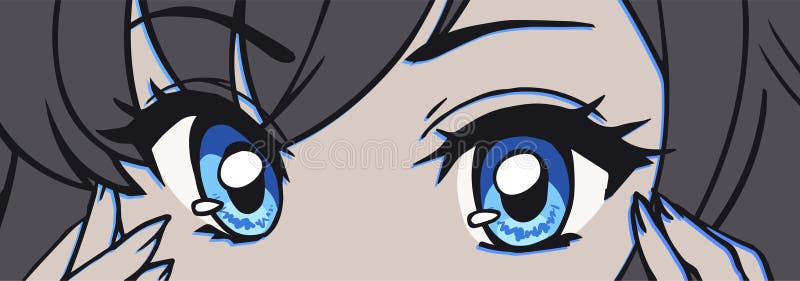 Conjunto de olhos de anime estilo mangá japonês ilustração vetorial  desenhada à mão