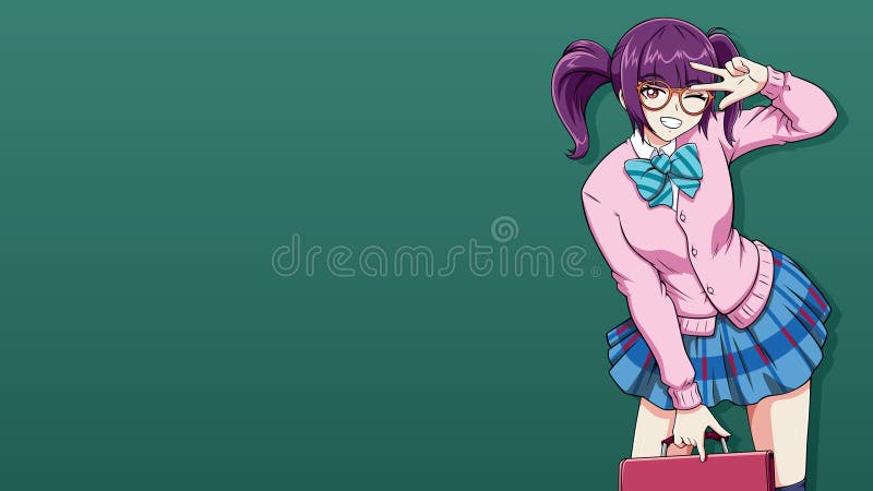 Premium Vector  Cute anime manga girl wearing school uniform