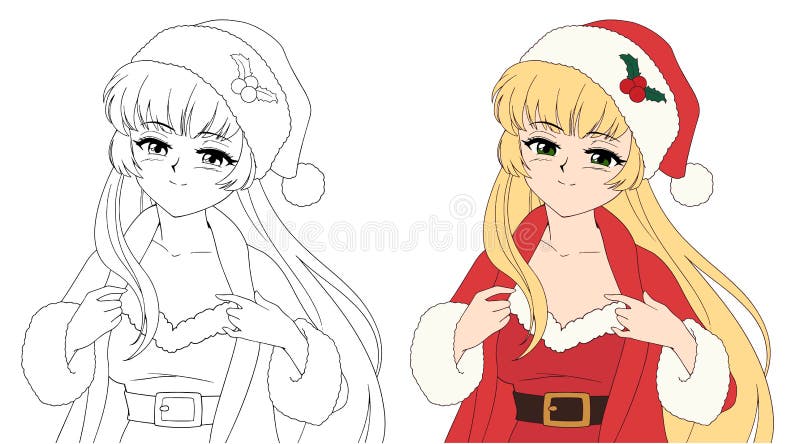 Vetores de Anime Manga Menina Sopra Um Beijo Fantasia De Papai Noel De  Natal e mais imagens de Estilo Mangá - iStock