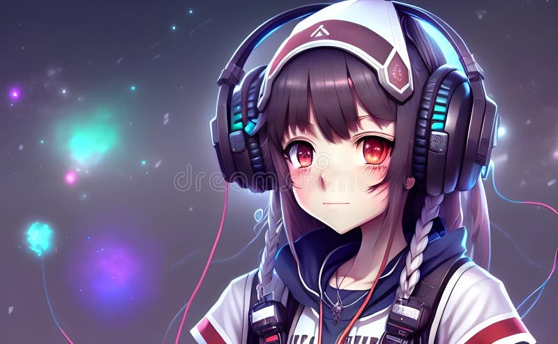 Download Anime Wallpaper Music Listening Royalty-Free Stock