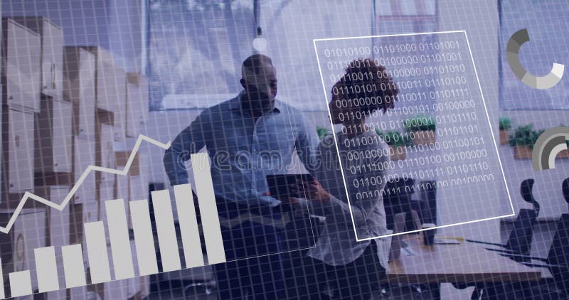 Animering av databehandling i olika företag som talar lager videofilmer
