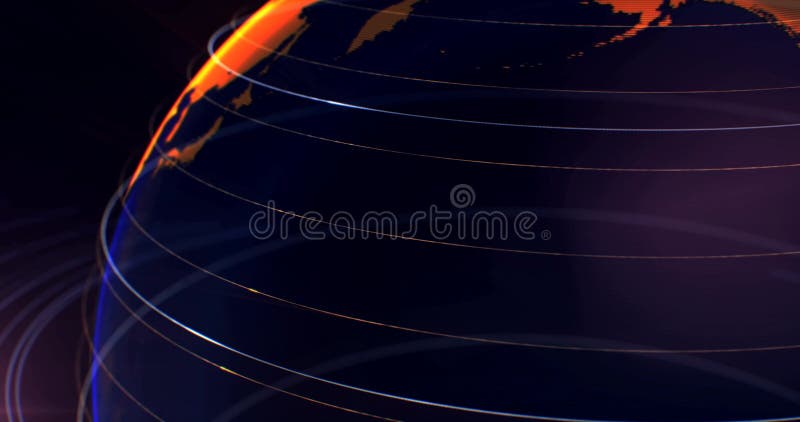 Animierte Hintergründe einer Spinnkugel mit Materialien in orangefarbenen Punkten.