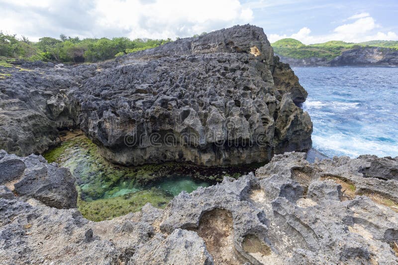 Anioła ` s Billabong w Nusa Penida fotografia stock Anioła ` s Billabong w Nusa Penida fotografia stock