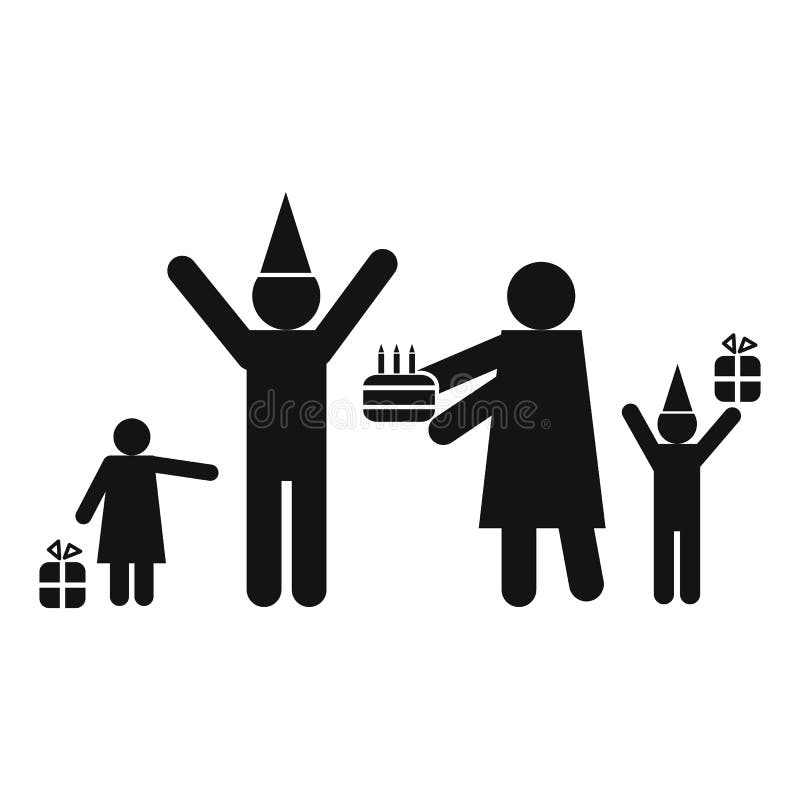 Aniversário no ícone da família ilustração do vetor Aniversário no ícone da família ilustração do vetor