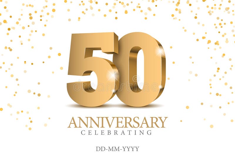 Aniversário 50 números do ouro 3d