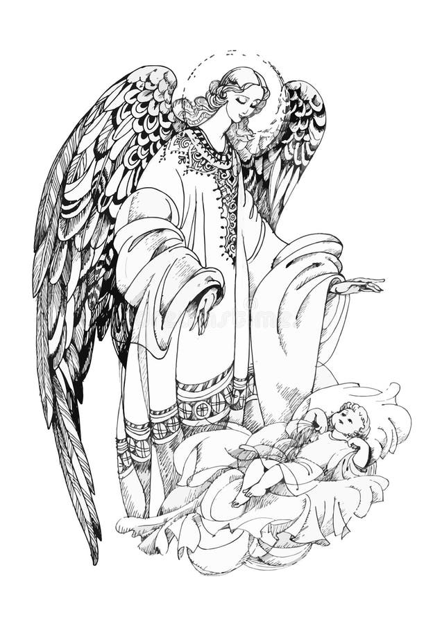 Linda anjo no estilo anime ilustração stock. Ilustração de compra -  266998407