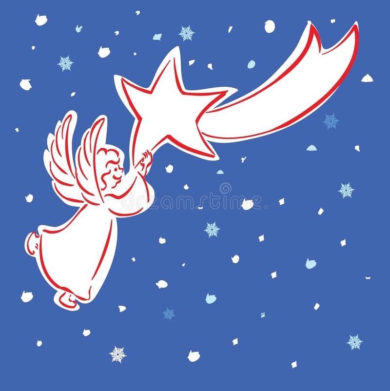 ANJO COM ESTRELA ilustração royalty free ANJO COM ESTRELA ilustração royalty free