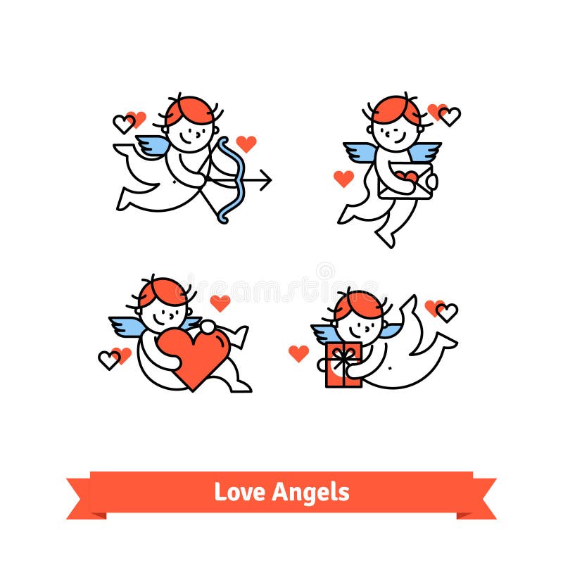 Amor entre anjos ilustração stock. Ilustração de traje - 279333576