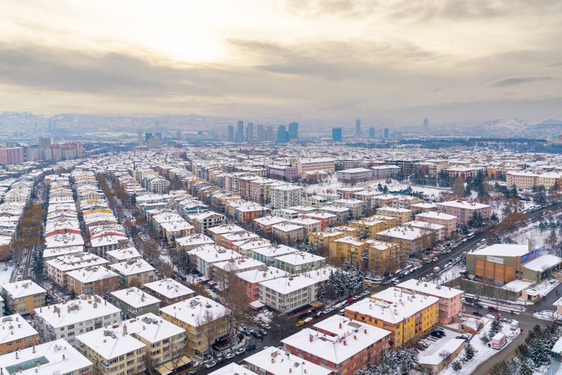 Ankara, TurkeyJanury 25 2022 Panoramic Ankara View with Bahcelievler