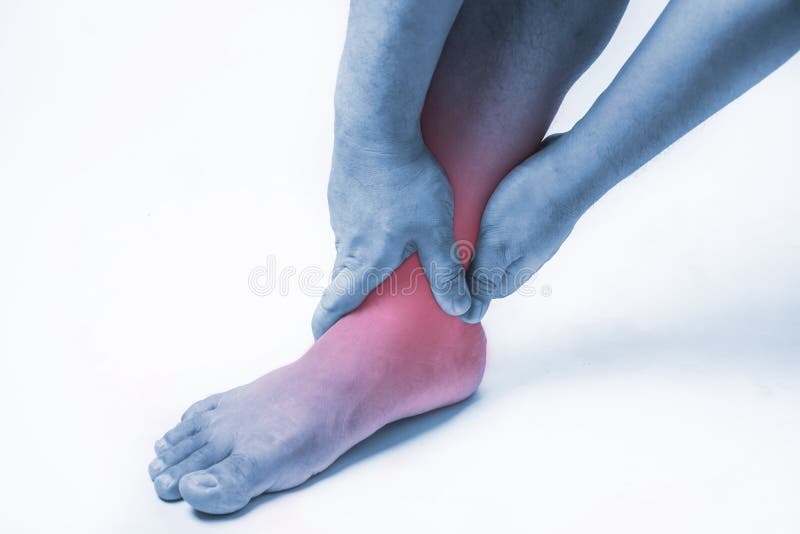 Ankle injury in humans .ankle pain,joint pains people medical, mono tone highlight at ankle royalty free stock photos Ankle injury in humans .ankle pain,joint pains people medical, mono tone highlight at ankle royalty free stock photos