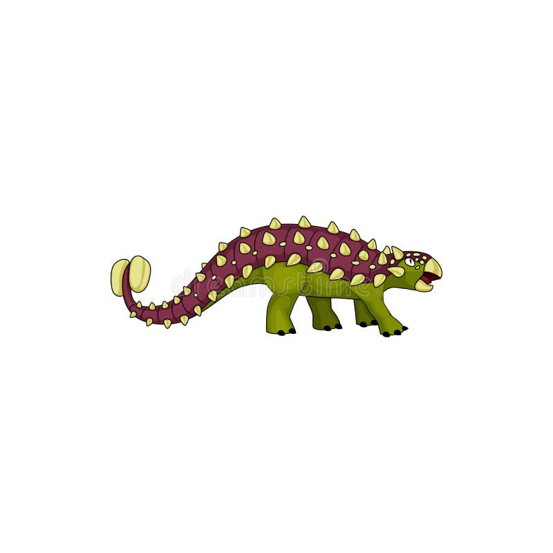 Um dinossauro de desenho animado com um dinossauro verde em sua cauda