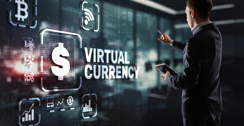 Anlagekonzept für virtuelle Währungen. Hintergrund der Finanztechnologie lizenzfreie abbildung