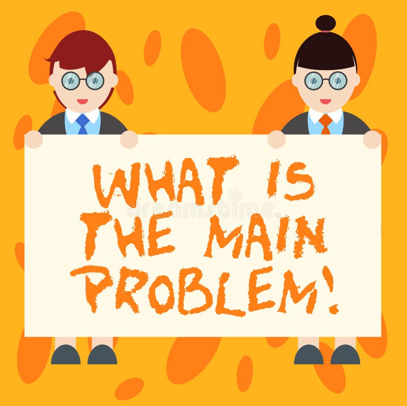 Anmerkungsvertretung schreiben, was das Hauptproblem ist Die Geschäftsfotopräsentation identifizieren die Ursache von Problemen r stock abbildung