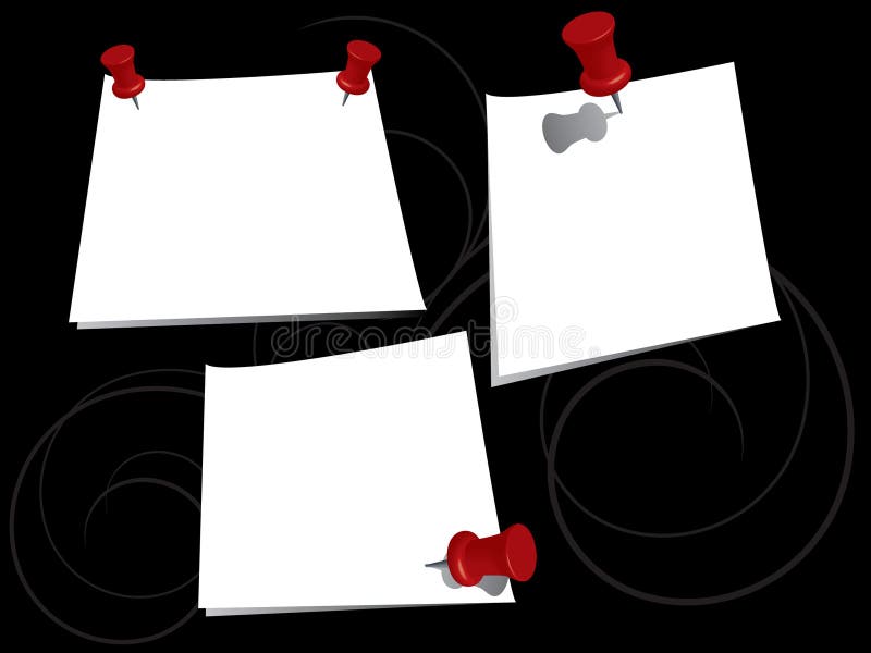 Anmärkningsstiftpush stock illustrationer