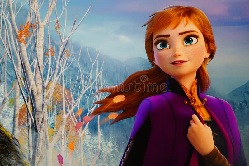 Anna Character Figure Frozen Movie at Event Frozen 2 Magical Journey.  Poster from Frozen 2 Magical Journey Roadshow at the Event Editorial Image  - Image of children, journey: 166650765