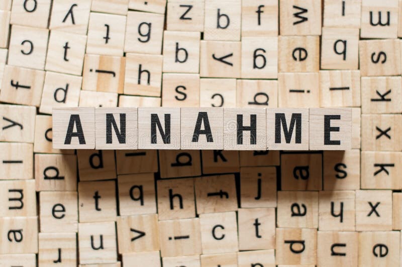 Annahme - adopción de la palabra en la lengua alemana, concepto de la palabra fotos de archivo Annahme - adopción de la palabra en la lengua alemana, concepto de la palabra fotos de archivo