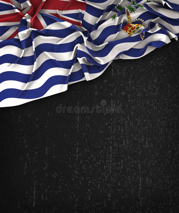 Annata della bandiera di Territorio Britannico dell'Oceano Indiano sul nero Ch di lerciume royalty illustrazione gratis Annata della bandiera di Territorio Britannico dell'Oceano Indiano sul nero Ch di lerciume royalty illustrazione gratis