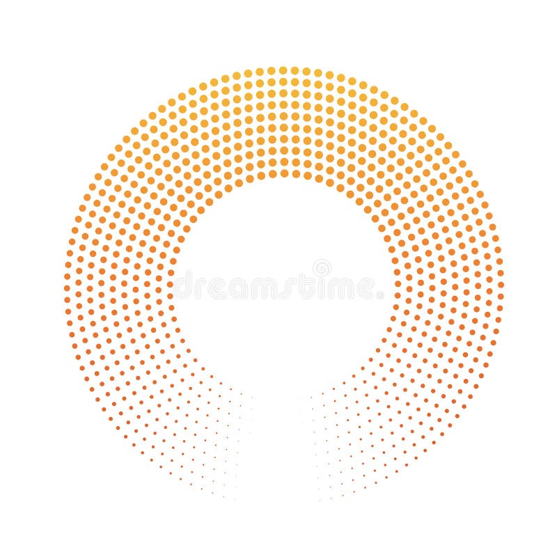 Anneau abstrait des points Effet tramé avec le gradient jaune-orange de couleur de coucher du soleil Fond de vecteur de conceptio illustration libre de droits Anneau abstrait des points Effet tramé avec le gradient jaune-orange de couleur de coucher du soleil Fond de vecteur de conceptio illustration libre de droits