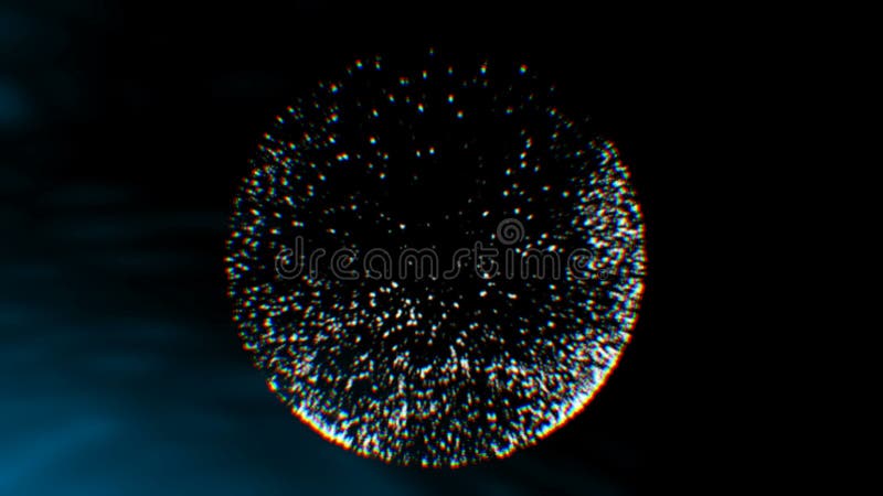 Anneau de plasma sur un fond foncé Mouvement 4K abstrait Technologie, boule de sphère de cercle d'énergie