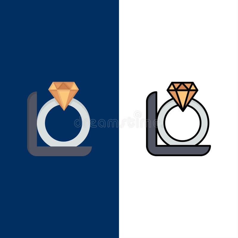 Anneau, diamant, cadeau, icônes de boîte L'appartement et la ligne icône remplie ont placé le fond bleu de vecteur illustration de vecteur Anneau, diamant, cadeau, icônes de boîte L'appartement et la ligne icône remplie ont placé le fond bleu de vecteur illustration de vecteur