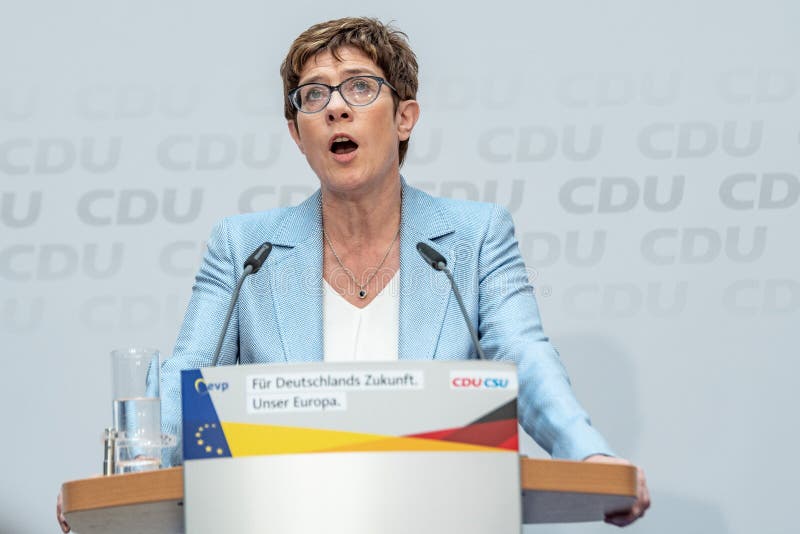 Annegret Kramp-Karrenbauer Speaking the Night of the EU Elections on ...