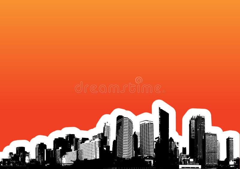 Annerisca la città sull'arancio. Vettore royalty illustrazione gratis Annerisca la città sull'arancio. Vettore royalty illustrazione gratis