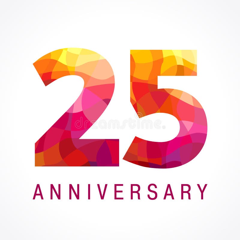 25 anni che celebrano logo ardente illustrazione di stock 25 anni che celebrano logo ardente illustrazione di stock