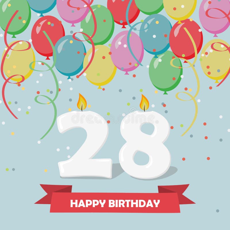 27 Anni Di Celebrazione Cartolina D Auguri Di Buon Compleanno Illustrazione Di Stock Illustrazione Di Festa Aerostato