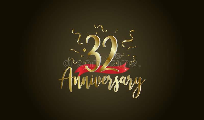 Anniversary Celebration Background. with the 32nd Number in Gold and ...