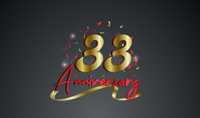 Anniversary Celebration Background. with the 33rd Number in Gold and ...