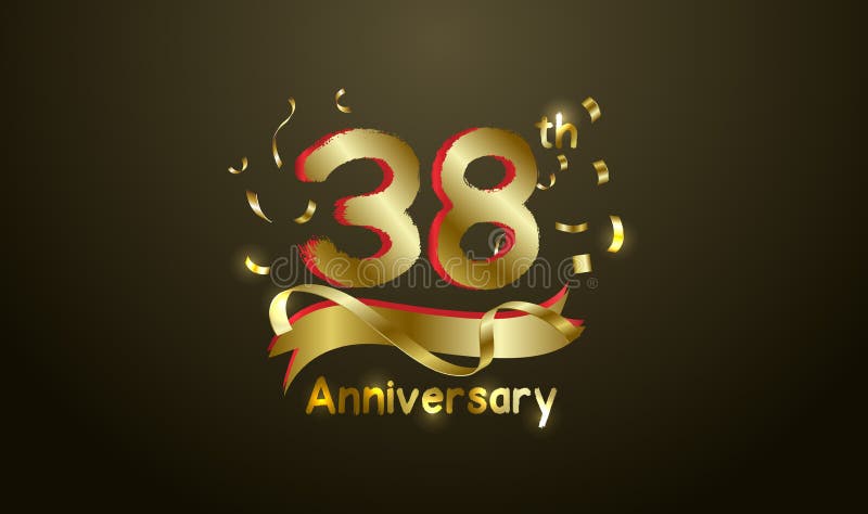 Anniversary Celebration Background. with the 38th Number in Gold and ...