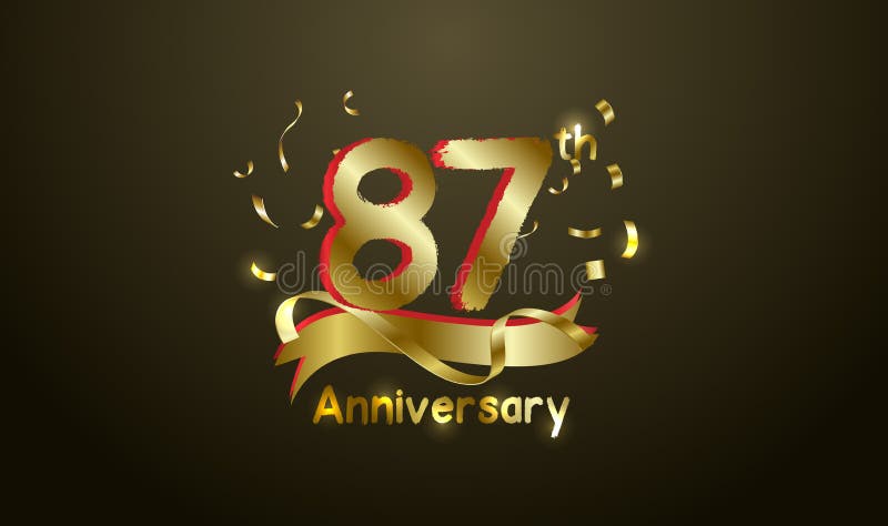 Anniversary Celebration Background. with the 87th Number in Gold and ...