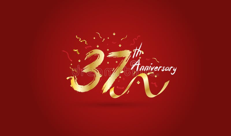 Anniversary Celebration Background. with the 37th Number in Gold and ...