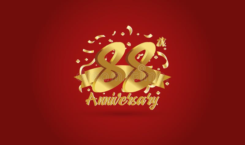 Anniversary Celebration Background. with the 88th Number in Gold and ...