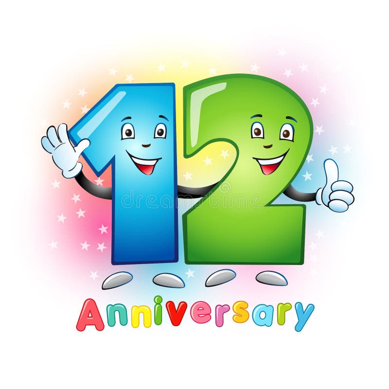 12 anniversary funny digits