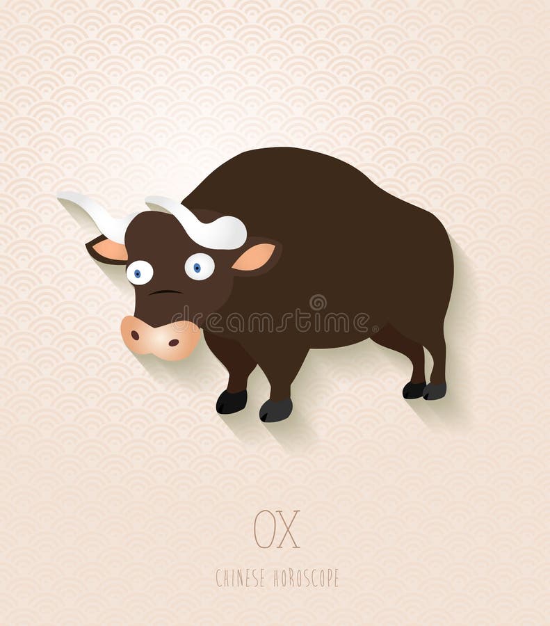 Anno stabilito dello zodiaco cinese del bue illustrazione di stock Anno stabilito dello zodiaco cinese del bue illustrazione di stock