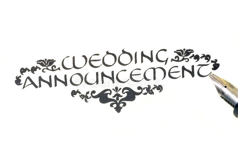 Annonce de mariage [calligraphie} photos libres de droits