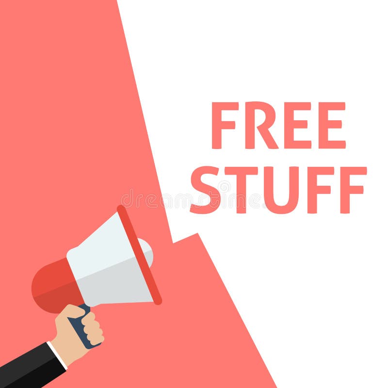 Annonce GRATUITE de SUBSTANCE Main tenant le mégaphone avec la bulle de la parole illustration libre de droits Annonce GRATUITE de SUBSTANCE Main tenant le mégaphone avec la bulle de la parole illustration libre de droits