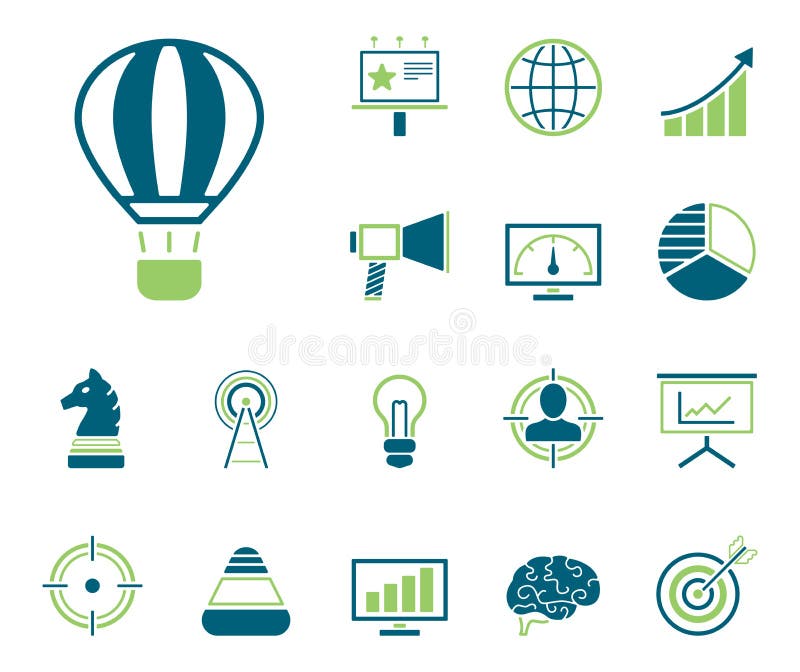 Annonsering & marknadsföring - Iconset - symboler vektor illustrationer Annonsering & marknadsföring - Iconset - symboler vektor illustrationer