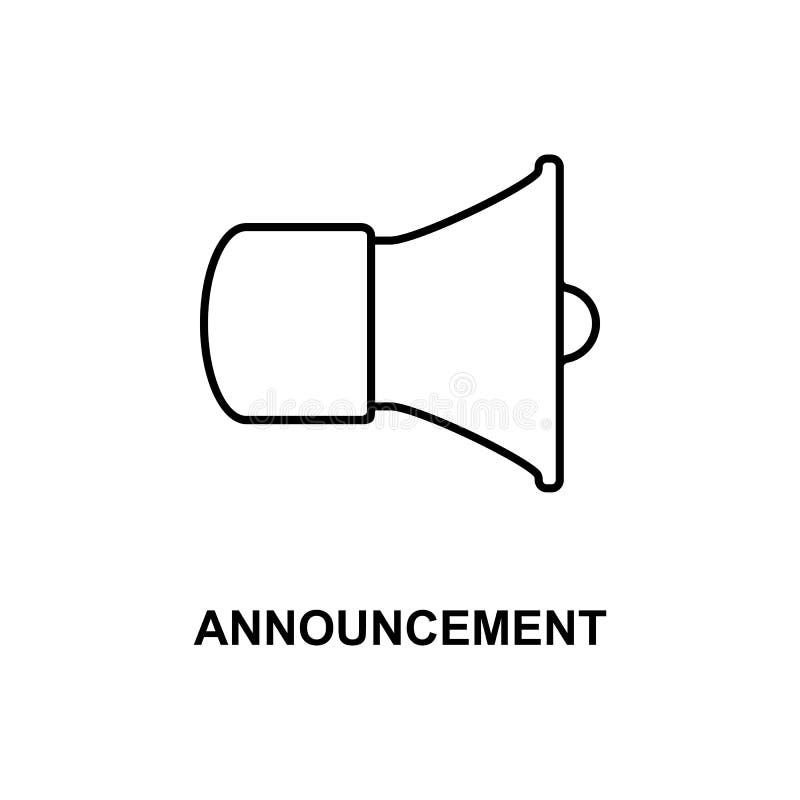 Announcement Icon. Element of Simple  Icon with Name for Mobile Concept and  Apps. Thin