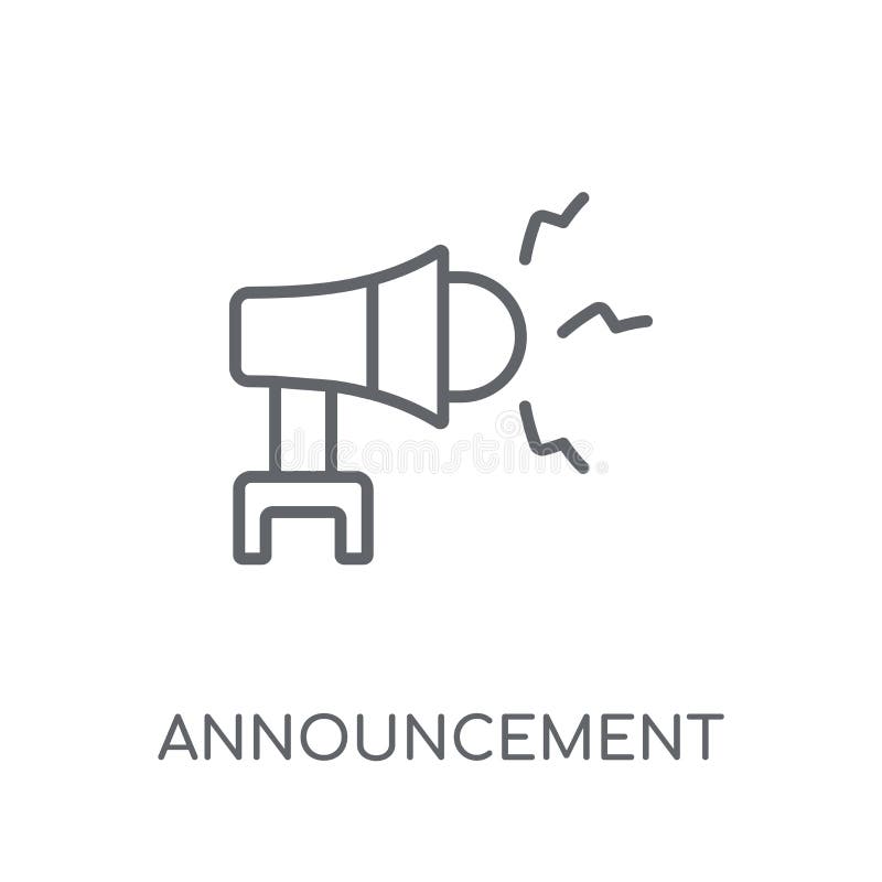 Announcement linear icon. Modern outline Announcement logo conce stock illustration