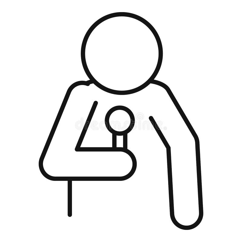 Speaker Announcer Icon, Outline Style Stock Vector Illustration of