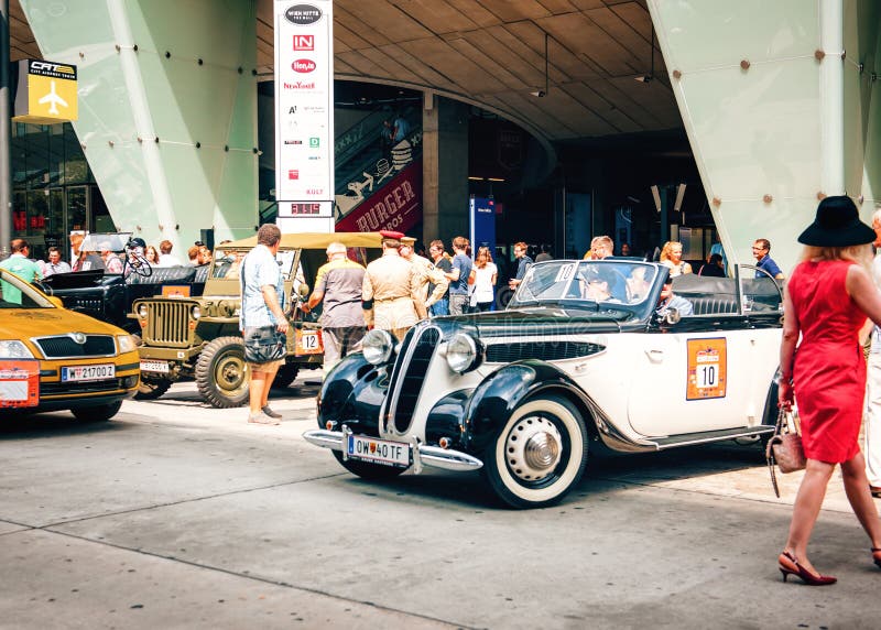 Classic Old Cars Rally of Vintage Cars in Vienna, Austria. Editorial Photo  - Image of locals, luxury: 154083596