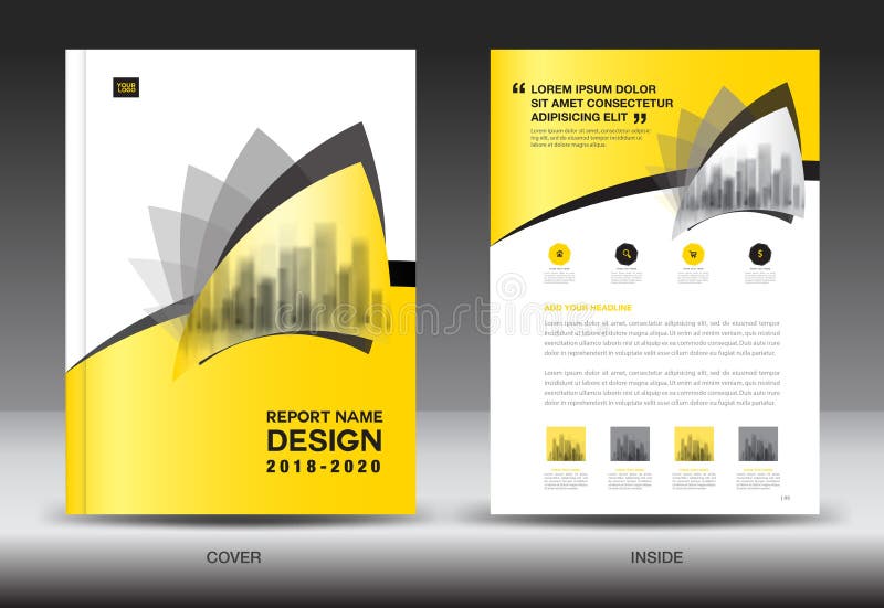 Yellow Cover Desk Calendar 2018 Design, Flyer Template Stock Vector ...