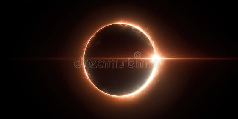Annular Eclipse With Bright Ring Of Fire Effect Stock Illustration