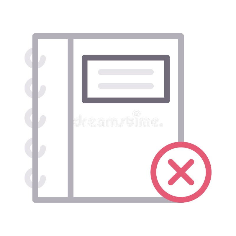Annuleer vectorpictogram van de notitieboekje het dunne rassenbarrière royalty-vrije illustratie Annuleer vectorpictogram van de notitieboekje het dunne rassenbarrière royalty-vrije illustratie