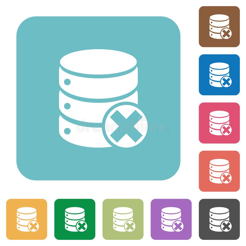 Annulle icone flat del database illustrazione vettoriale